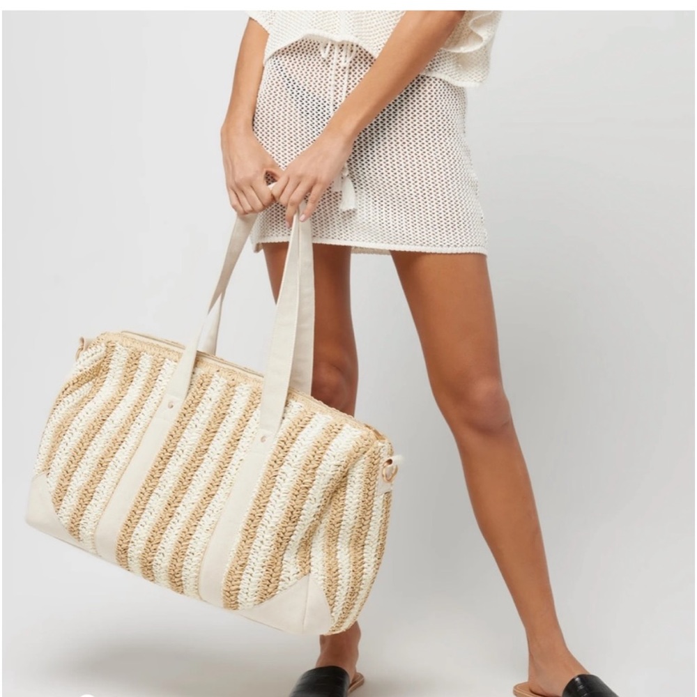 L*Space Cream and Tan Tote Bag